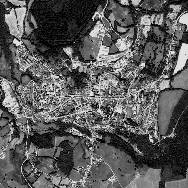Vue aérienne de Bourganeuf