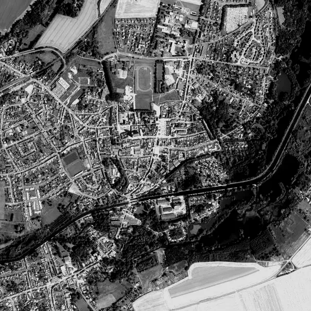 Vue aérienne de Corbie