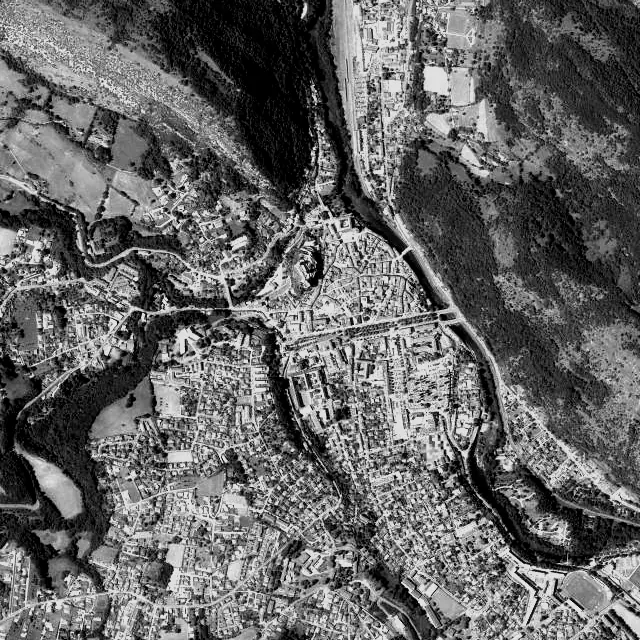 Vue aérienne de Foix