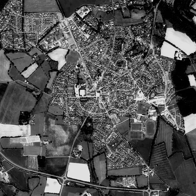 Vue aérienne de L’Huisserie