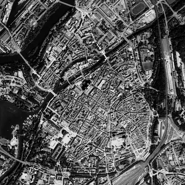 Vue aérienne de Metz