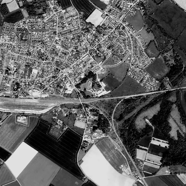 Vue aérienne de Mézidon Vallée d’Auge