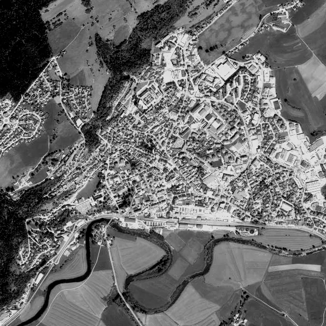 Vue aérienne de Morteau