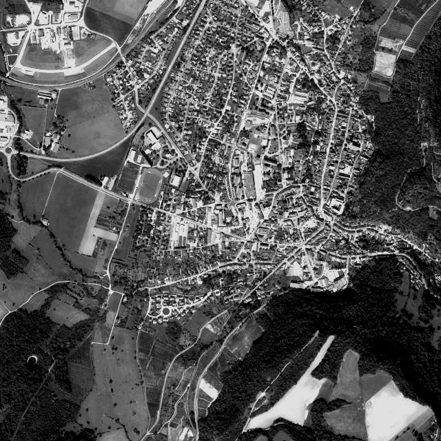 Vue aérienne de Poligny