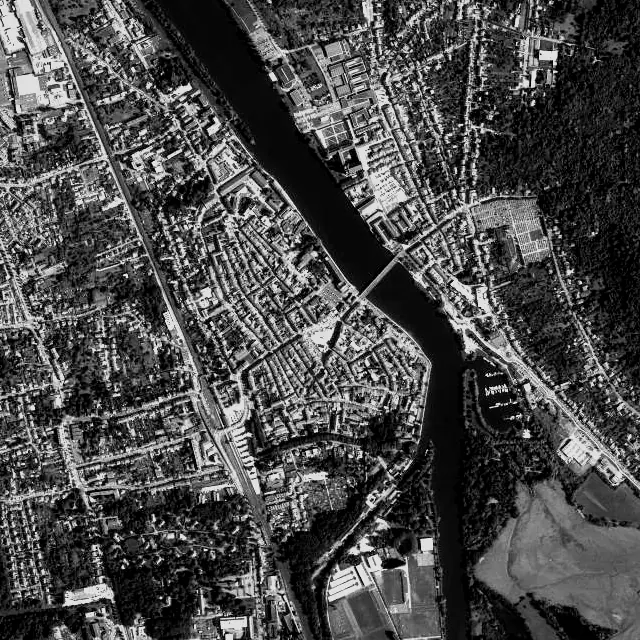 Vue aérienne de Pont-à-Mousson