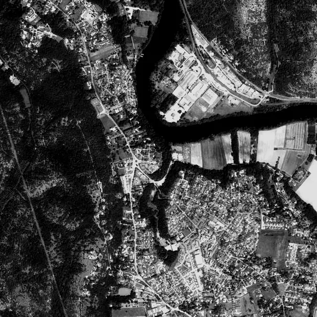 Vue aérienne de Pradines