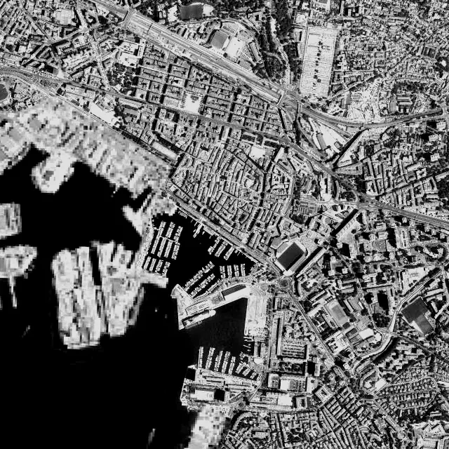 Vue aérienne de Toulon