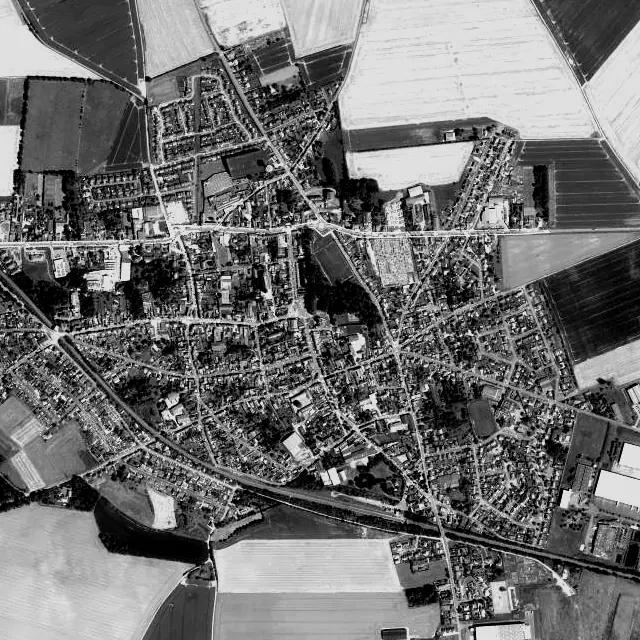 Vue aérienne de Villers-Bretonneux