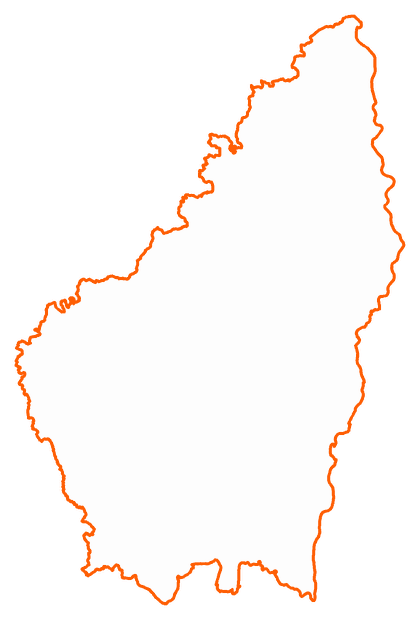 Contour du département de l'Ardèche