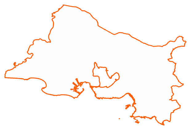 Contour du département des Bouches-du-Rhône