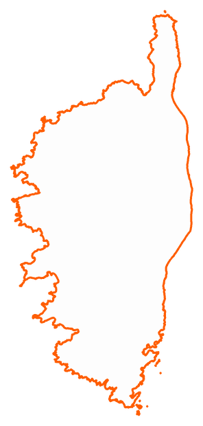 Contour du département de Corse