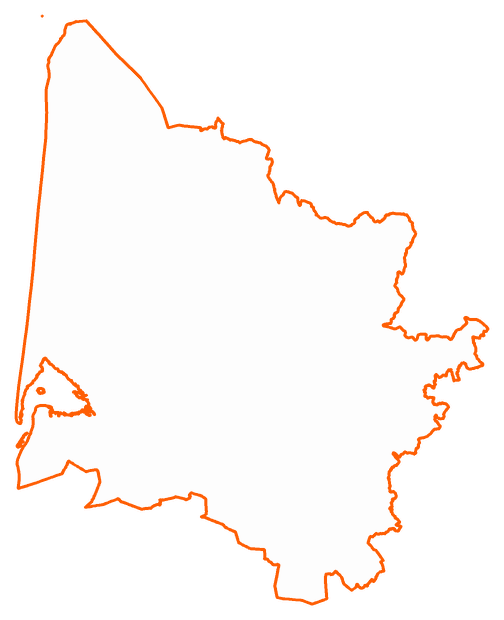 Contour du département de la Gironde