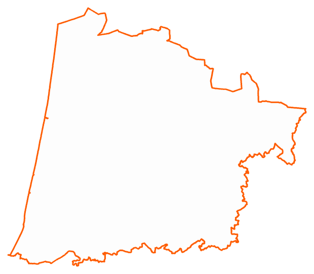 Contour du département des Landes