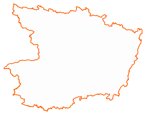 Contour du département de Maine-et-Loire