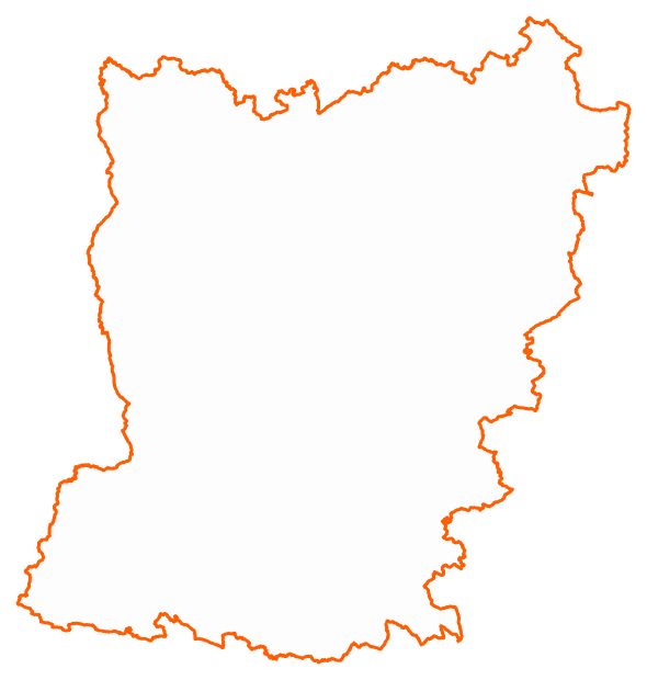 Contour du département de la Mayenne