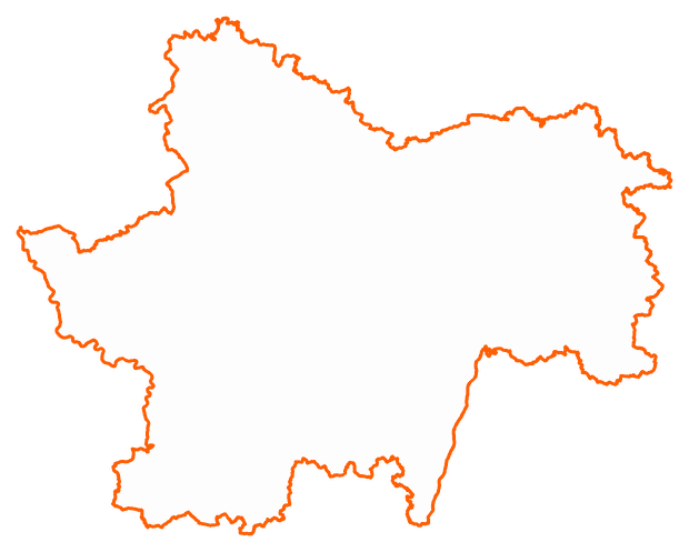 Contour du département de Saône-et-Loire