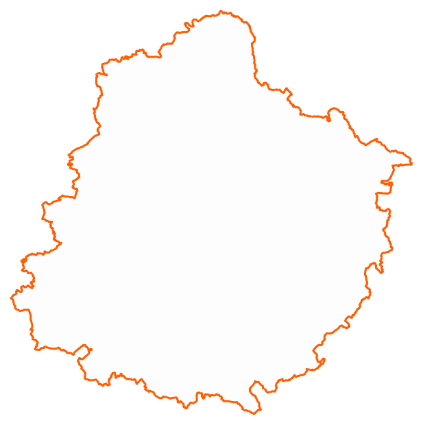 Contour du département de la Sarthe