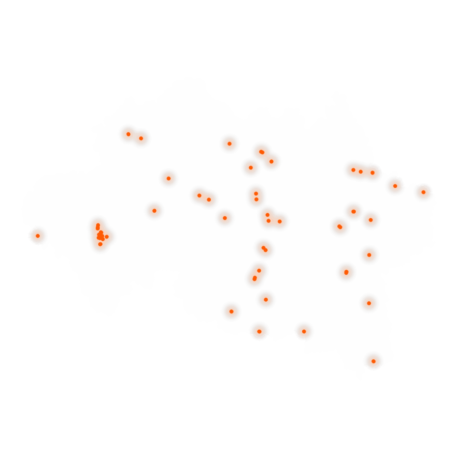Carte des positions d’urbex de l'Allier
