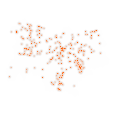 Carte des positions d’urbex d'Auvergne-Rhône-Alpes