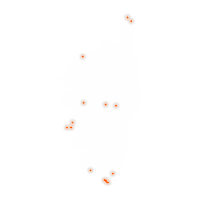 Carte des positions d’urbex de Corse
