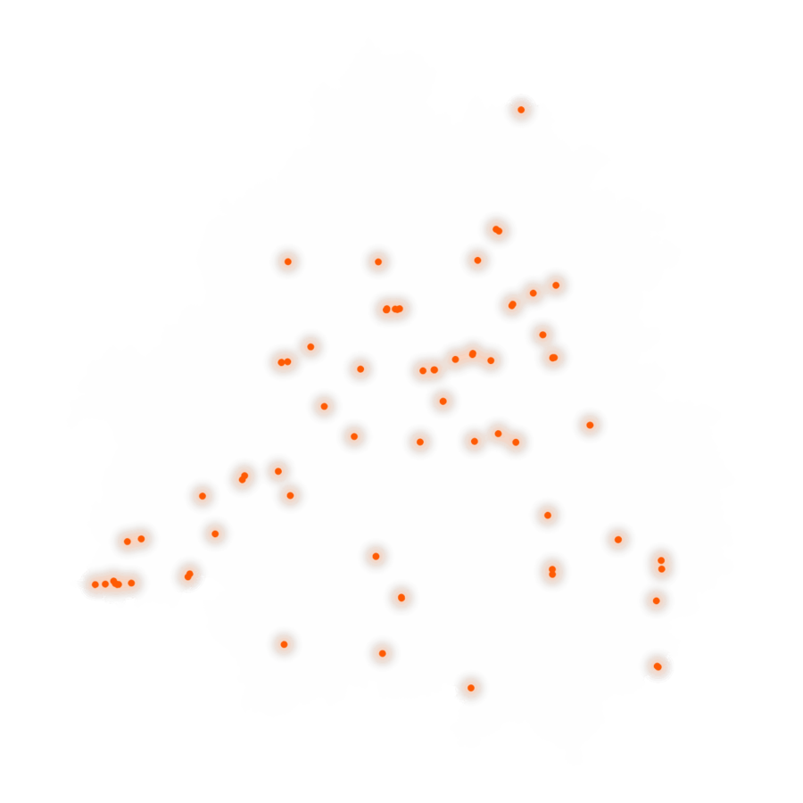 Carte des positions d’urbex de la Dordogne