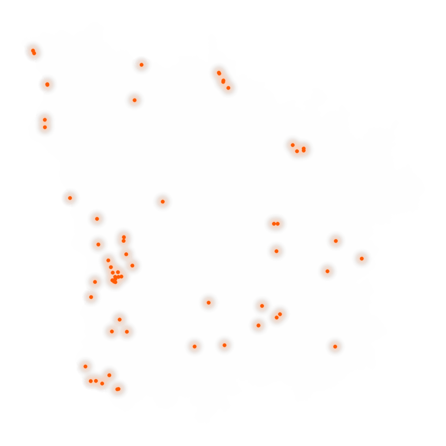 Carte des positions d’urbex de la Nièvre