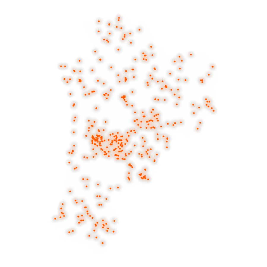 Carte des positions d’urbex de Nouvelle-Aquitaine